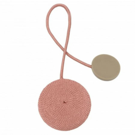 Cordon de strangere pentru draperie sau perdea cu magnet, model Pufo, roz