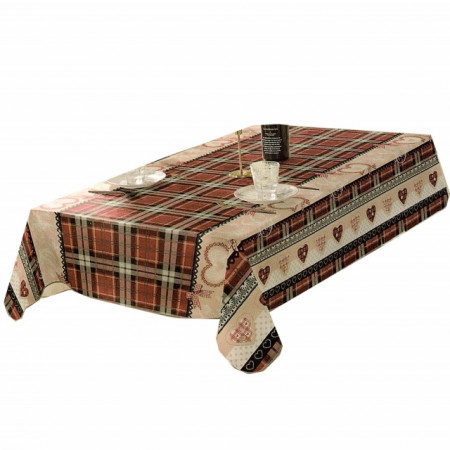 Fata de masa tip musama Pufo Romantic Red Love, 140 x 180 cm