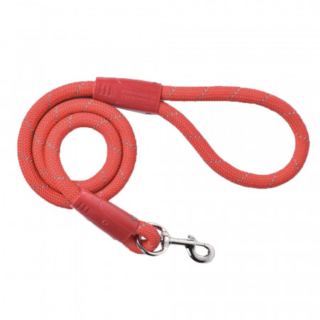 Lesa Pufo Confort pentru caini, 110 cm, sistem carabiniera cu vartej, rezistenta, rosu