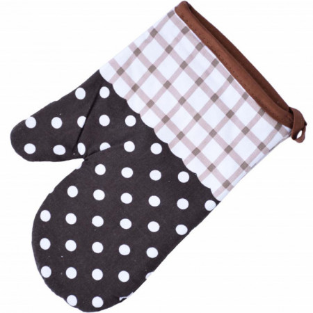 Manusa de bucatarie Brown Dots pentru gratar sau cuptor, 24 x 16 cm, maro