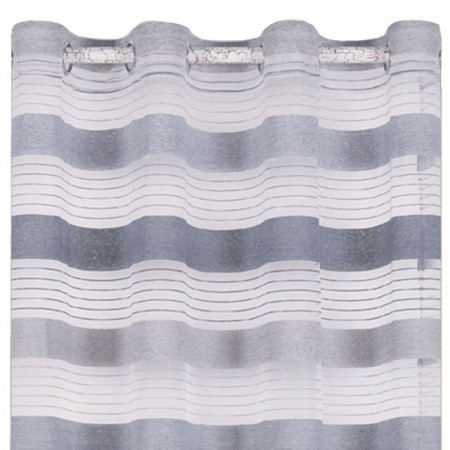 Perdea eleganta Pufo Blue, model cu dungi, 140 x 250 cm, albastru