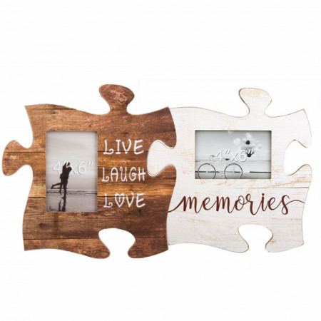 Rama foto decorativa din lemn, Pufo Love Memories, 60 x 30 cm