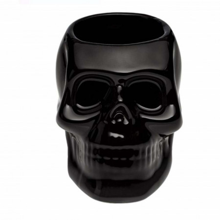 Suport in forma de craniu 3D pentru instrumente de scris, perie de dinti, pensule, negru, Pufo