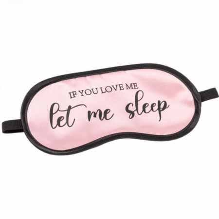 Masca pentru dormit sau calatorie, model Pufo Love me more, roz
