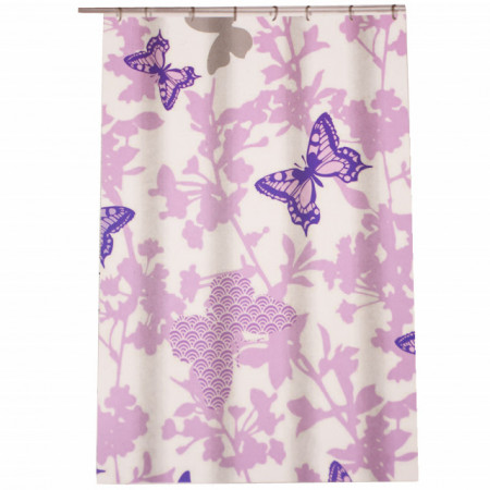 Perdea de dus Pufo Butterfly, 180 x 180 cm, mov/ roz