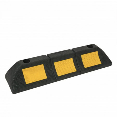 Piedica blocare roata Pufo pentru parcare auto cu suprafata reflectorizanta, stop opritor de 48 cm, negru
