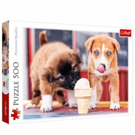 Puzzle modern Catelusi dragalasi 500 piese, model Premium
