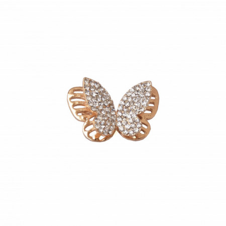Brosa dama eleganta in forma de fluture cu pietricele, Shine butterfly, auriu