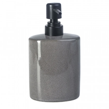 Dispenser ceramic Pufo Brilliant pentru sapun lichid, 18 cm, gri