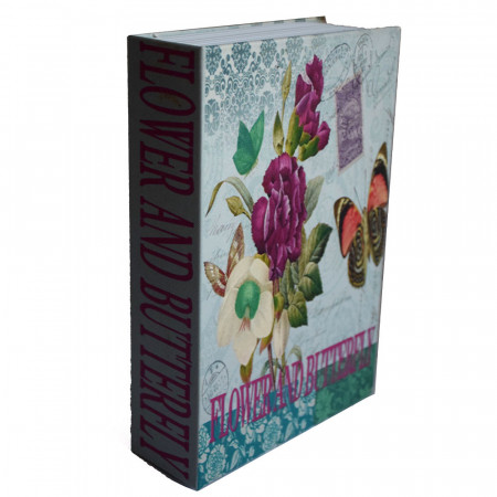 Seif secret tip carte Pufo cu cheie pentru blocare, model Spring time, 24 x 15 cm
