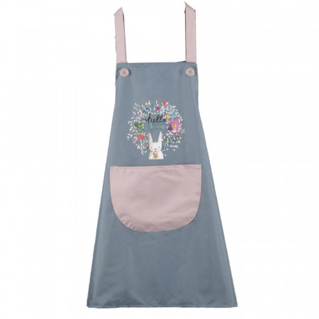 Sort de bucatarie Pufo Spring Bunny, sort pentru gatit, marime universala, albastru