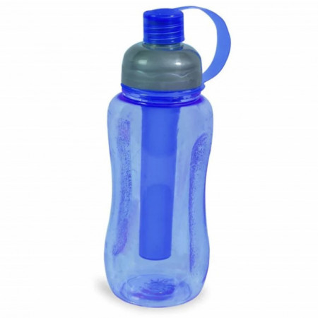 Sticla sport pentru apa Pufo Water, cu suport pentru gheata, 600 ml, albastru
