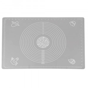Plansa modelatoare din silicon Pufo pentru masurat, rulat sau framantat aluat de patiserie, cofetarie, brutarie, 50 x 40 cm, gri