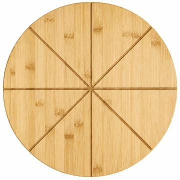 Platou rotund din lemn pentru servire alimente, aperitive, dulciuri, pizza, 30 cm, maro