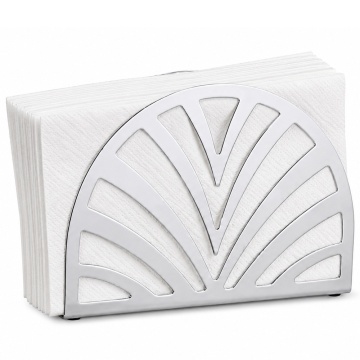 Suport decorativ metalic pentru servetele Pufo Silver, 13 x 9 cm, argintiu