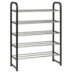 Suport pentru pantofi cu 5 rafturi, pliabil, 68 cm, negru