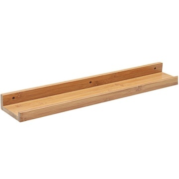 Suport polita de perete Pufo din bambus pentru depozitare fotografii, decoratiuni, design modern, 55 x 11.5 cm