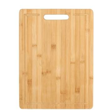 Tocator de bucatarie universal din lemn de bambus cu maner, Pufo, maro, 50 x 34 cm