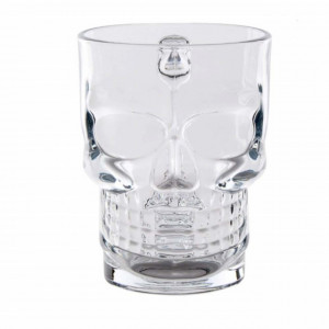 Halba Pufo din Sticla pentru Bere, Forma de Craniu, 500 ml– Pahar Original pentru Petreceri