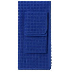 Set 3 prosoape textile Pufo de bucatarie absorbante, ideale pentru uscare vase si gatit, albastru