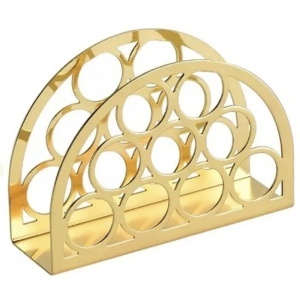 Suport decorativ metalic pentru servetele Pufo Circle Gold, 13 x 9 cm, auriu