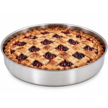 Tava de copt din inox rotunda– forma rotunda pentru cuptor, tava pentru prajituri, tort, pandispan, tarta si cheesecake, Ø30 cm