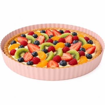 Tava metalica Pufo Cook pentru copt prajituri- ideala pentru torturi, tarte si deserturi perfecte, roz