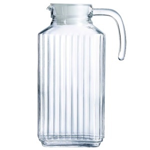 Carafa eleganta Pufo Simply din sticla pentru apa, limonada sau suc, 2L, transparent