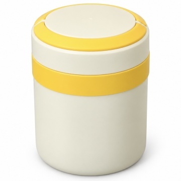 Lunch box termoizolant Pufo din inox cu farfurie interioara detasabila si capac etans, pentru mâncare sau supe, 2 L, alb
