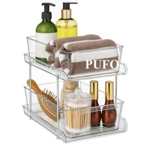 Organizator Multifunctional cu 2 Nivele, 32 x 18.5 x 23 cm, 9L – Cutie de Depozitare cu Acces Rapid pentru Casa si Birou