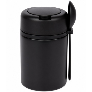 Recipient izolator portabil Pufo Food pentru iaurt, supa, cereale, alimente cu lingură, termic, negru, 400 ml