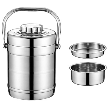 Recipient termoizolant din inox cu 2 boluri interioare detașabile și capac etanș, pentru mâncare sau supe, 1.6 L