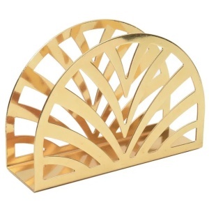 Suport decorativ metalic pentru servetele Pufo Gold, 13 x 9 cm, auriu