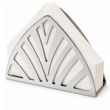 Suport decorativ metalic pentru servetele Pufo Siver, 14 x 9.5 cm, argintiu