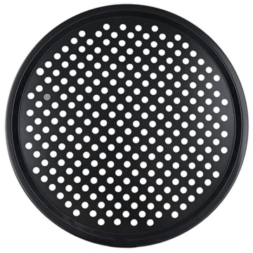 Tava cuptor rotunda Pufo Cook cu gauri pentru copt pizza, aluat, servire mancare, antiaderenta, 29 cm