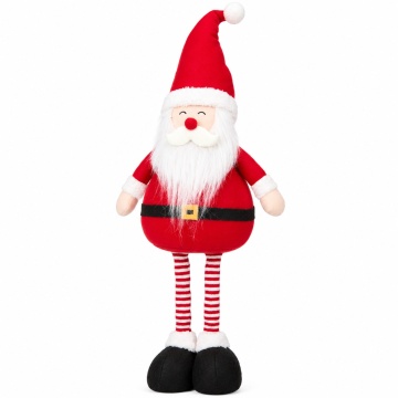 Figurina decorativa Mos Craciun cu picioare extensibile, 55-70 cm, rosu