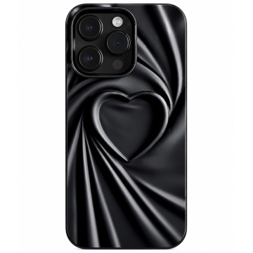 Husa de protectie compatibila pentru iPhone 12, model Inima, negru