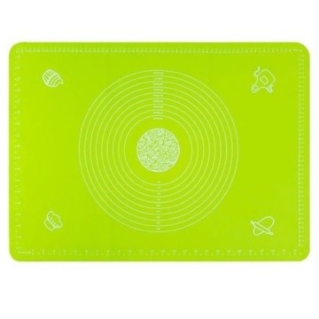 Plansa modelatoare din silicon pentru masurat, rulat sau framantat aluat de patiserie, cofetarie, brutarie, 50 x 40 cm, verde
