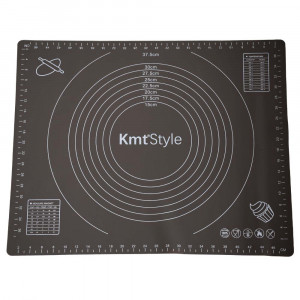 Plansa modelatoare din silicon pentru masurat, rulat sau framantat aluat de patiserie, cofetarie, brutarie, 50 x 40 cm, gri inchis