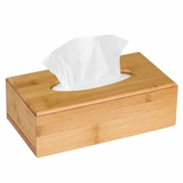 Cutie depozitare Pufo din bambus pentru servetele, 26 x 15 cm, maro