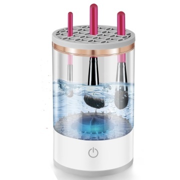 Dispozitiv portabil de curatare a pensulelor de machiaj, potrivit pentru pensule de diferite dimensiuni, 7.5 W, USB A, alb/transparent