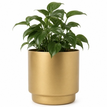 Ghiveci decorativ metalic Pufo Garden pentru flori, Ø 13.5 cm, auriu