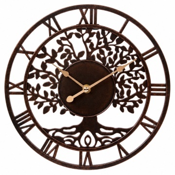 Ceas de perete decorativ Pufo Copacul Vieții, design vintage cu cifre romane, 26 cm