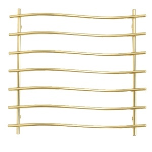 Suport metalic elegant Pufo Kitchen pentru vase fierbinti, oale si cratite, tip gratar, 20 x 19 cm, auriu