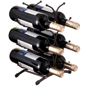 Suport Metalic Pufo pentru Sticle de Vin– Organizator Elegant pentru Depozitare si Expunere Stilata a Vinurilor