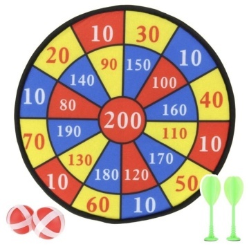 Tabla joc darts magnetic cu arici pentru copii si adulti, 2 sageti si 2 bile velcro incluse, joc distractiv pentru interior si exterior