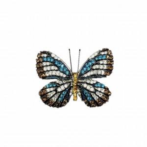 Brosa dama eleganta Royal Butterfly in forma de fluture cu pietricele colorate