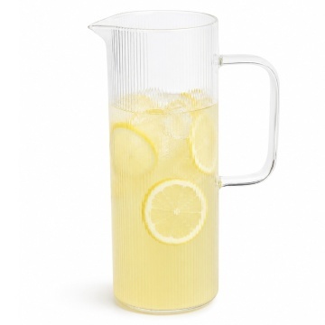 Carafa eleganta Pufo Juice din sticla cu maner, pentru apa, limonada, suc si aăuturi reci, 900 ml