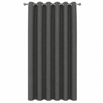 Draperie din material texturat elegant, perdea decorativă pentru living, dormitor, birou sau cameră modernă, 140 x 260 cm, gri inchis
