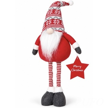 Figurina decorativa de Crăciun cu picioare extensibile, 55-70 cm, rosu